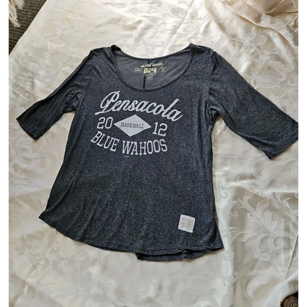Pensacola Blue Wahoos‎ T-Shirt 3/4 Sleeve 2012 Retro Minor League Womens XL